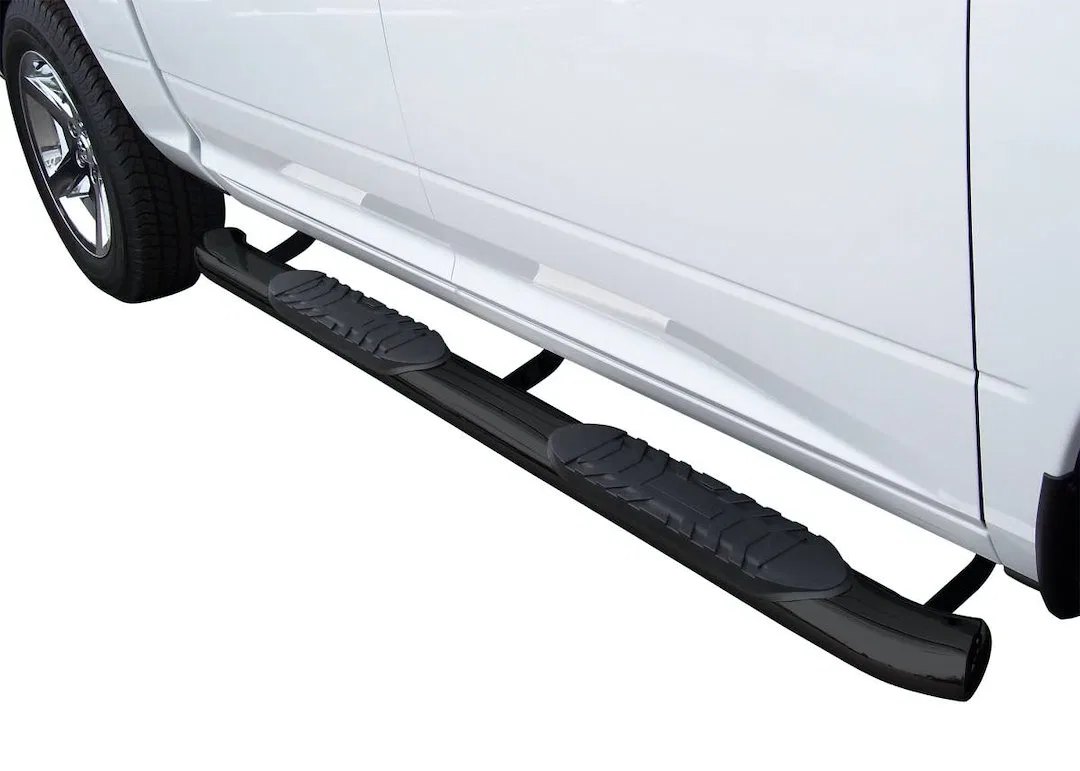 423709BP – STEELCRAFT Nerf Bar, With Step Pads 5 Inch Oval Bent Powder Coated Black Steel With Welded End Caps Rocker...